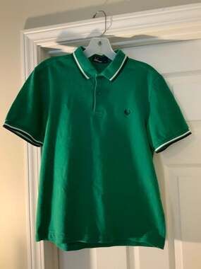 Fred Perry Men's Twin Tipped Polo - Green and Black/White